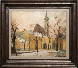 Franz Wlcek (1911-1999) Grinzinger Kirche um 1948